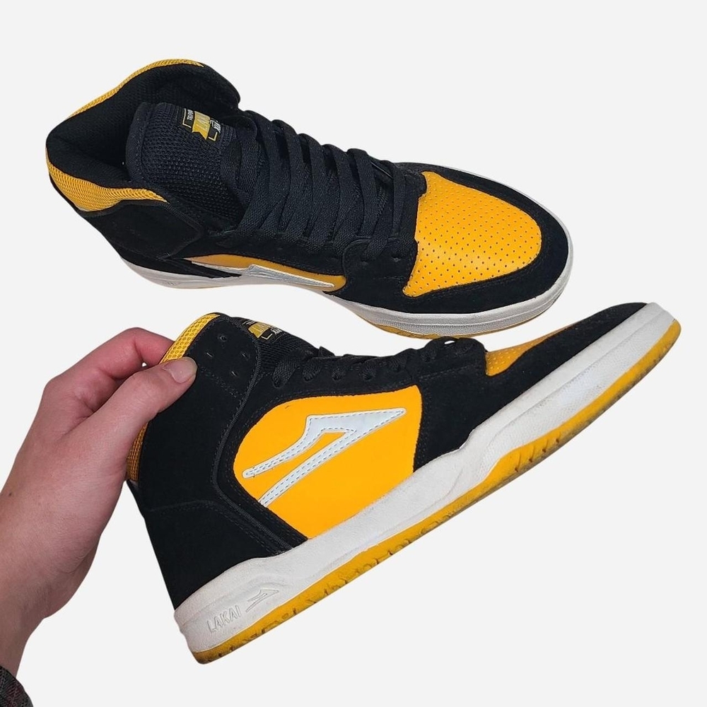 Black and Yellow High-Top Sneakers